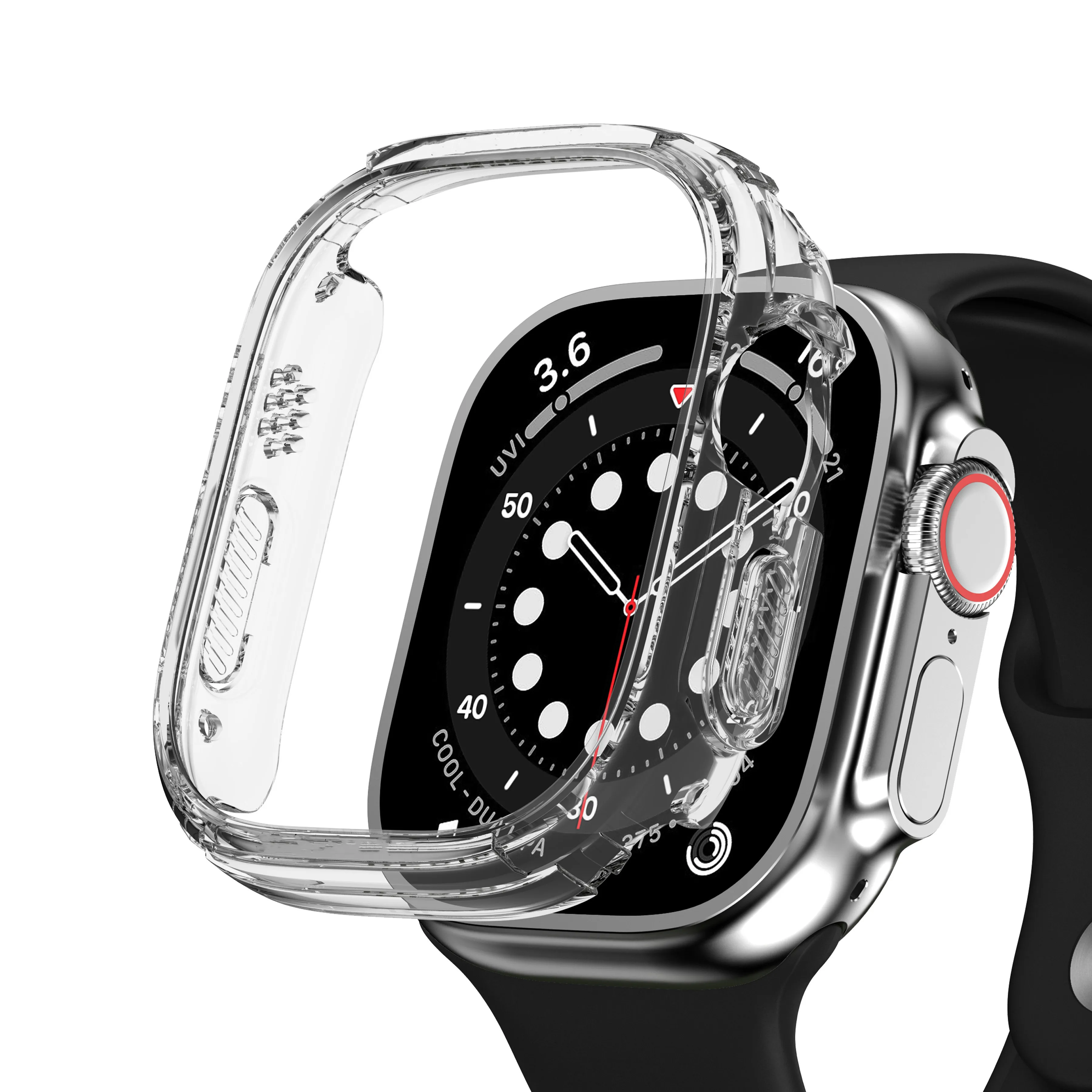 Case cover For Apple Watch series 8 7 49mm 45mm/41mm 44mm/40mm 44 45 mm All-around Clear frame iwatch Ultra 4 3 5 se 6 7 49 mm