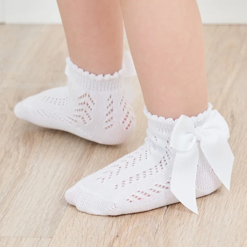 Lawadka Summer Mesh Newborn Baby Girls Socks Fashion Bow Thin Children's Socks for Girls Infant Princess White Red Black 0-5Year