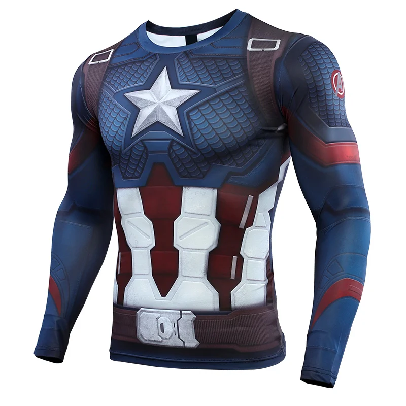 Comics Fashion T Shirt Men Compression Bodybuilding 3D Printed Long Sleeve Men T-Shirt Cosplay Costume Tops For Male