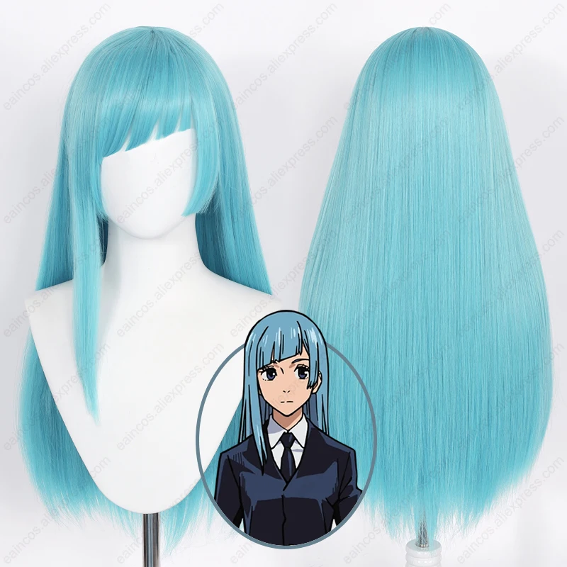 Main Anime Kasumi Miwa Cosplay Wig 70cm Long Blue Hair Heat Resistant Synthetic Wigs Halloween Party image