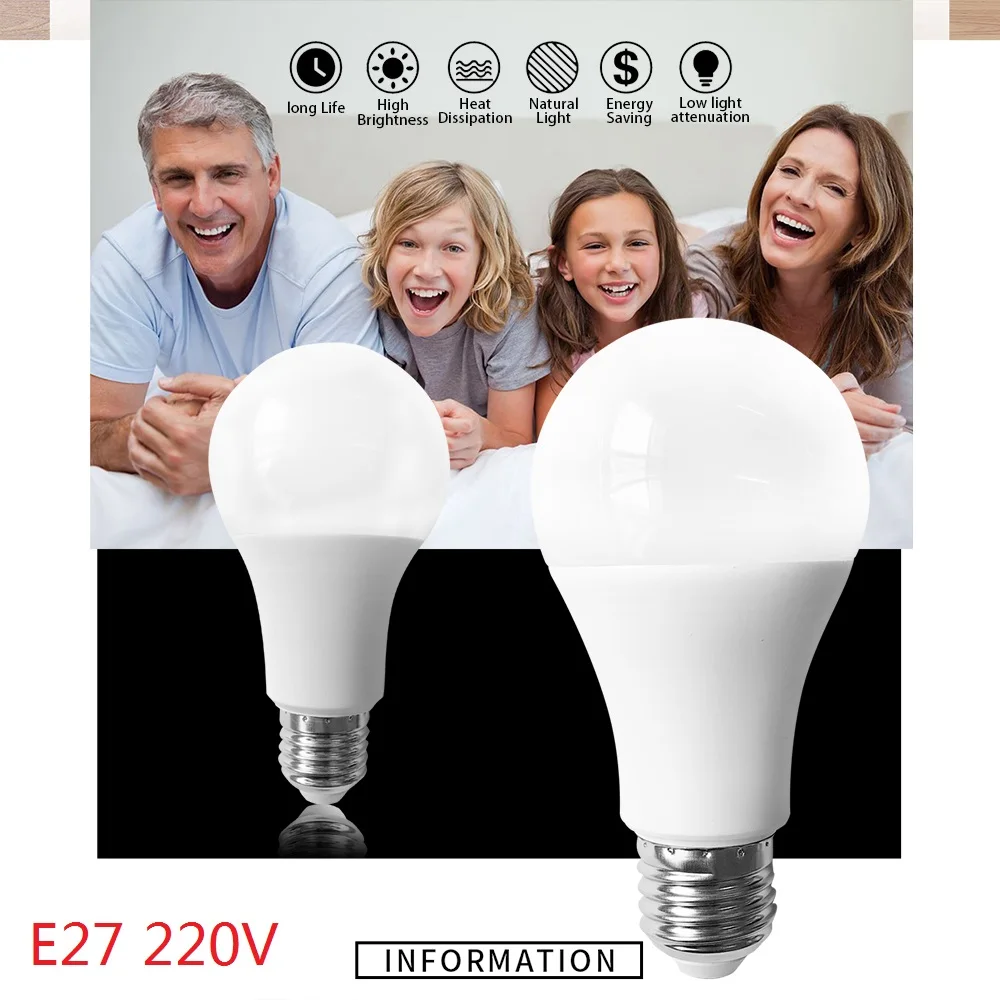 Main E27 220V LED Lamp Cool/Warm White SMD2835 Bulbs Living Room Lighting Light 3W/6W/9W/12W/15W/18W/21W led bulb image