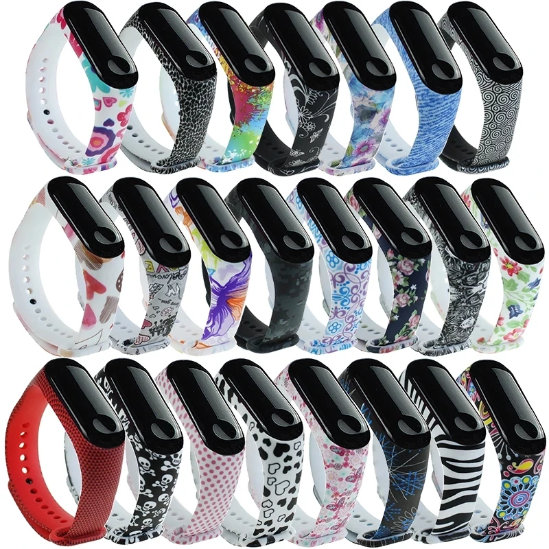 Graffiti style Strap For XiaoMi Mi Band 3 4 5 6 Silicone Wrist Strap For XiaoMi MiBand 6 sports strap for mi band 5 3 4 bracelet