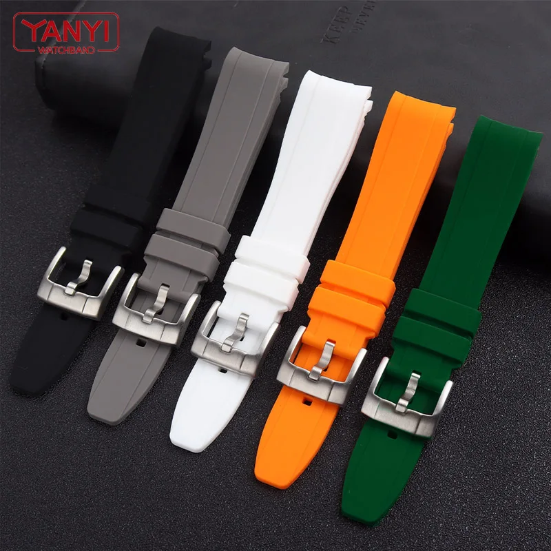 High-quality Rubber watchband 18mm 20mm 22mm bracelet for s-eiko omega moonswatch rolex tudor watch band curved end watch strap