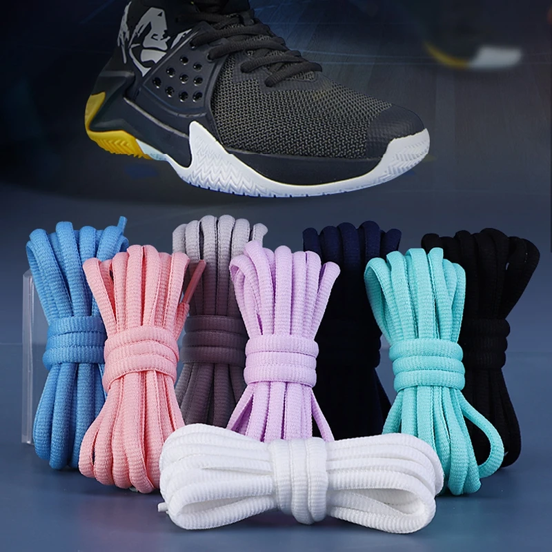 Main 1 Pair Round Shoelaces Fof Basketball Sneakers Shoe Laces Black White Shoelace Universal for Children and Adults 100CM image