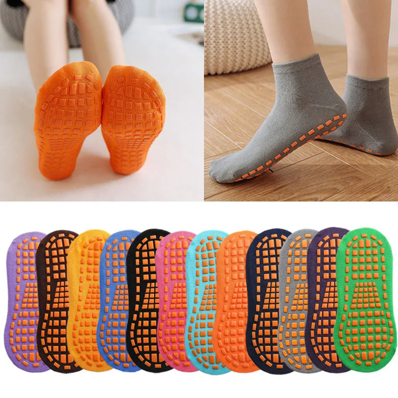 Cotton Kids Adults Anti-Slip Sock Trampoline Sock Cotton Breathable Short Socks Elasticity Sport Boy Girl  Outside Child Socks