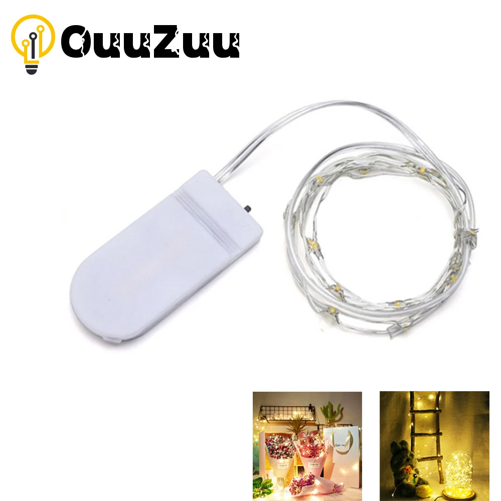 Main OuuZuu LED Fairy Light Mini Christmas Light Copper Wire String Light Waterproof CR2032 Battery for Wedding Xmas Garland Party image