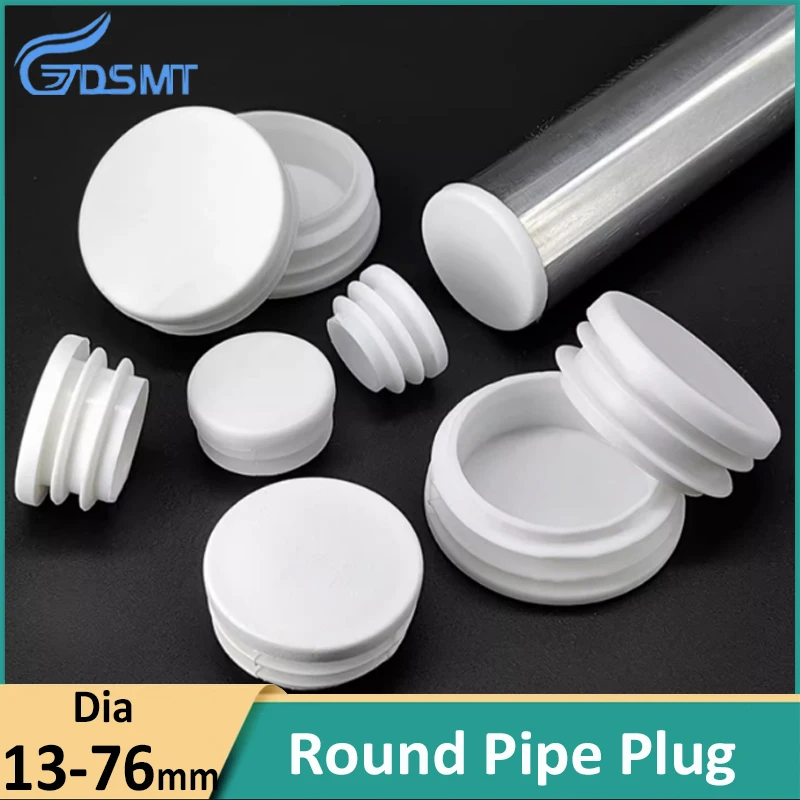 10Pcs White/Black Plastic Round Table Chair Feet Cap Caps Tubing Insert Plugs Hole Cover Pipe End Stopper  13mm~76mm