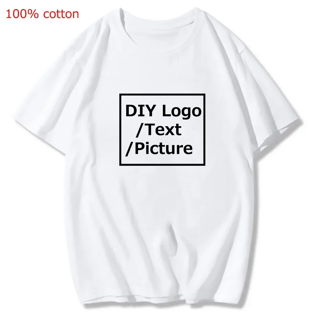 Customized Print T Shirt for Men Women DIY Your like Photo or Logo Tops Tees T-shirt 100% cotton Size XS-2XL Kawaii clothes