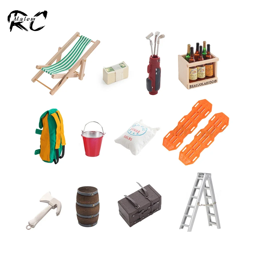 Main 1:10 Scale Decoration Accessories Sand Ladder Fuel Tank Garage Tools for RC Crawler Car TRX6 TRX4 SCX10 Gen7 FMS Willis WPL C24 image