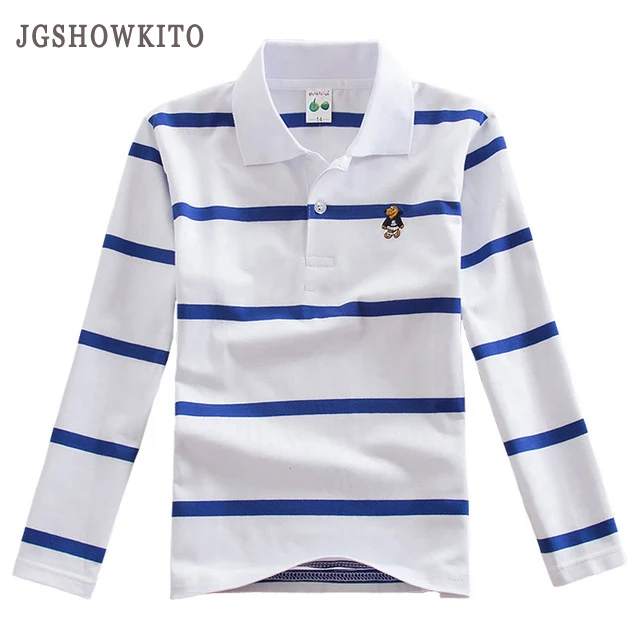 Children T-shirt Long Sleeve Polo Shirts Boys Kids Stripes Tops Baby Boy Sports Polos Teneege Boys Clothes