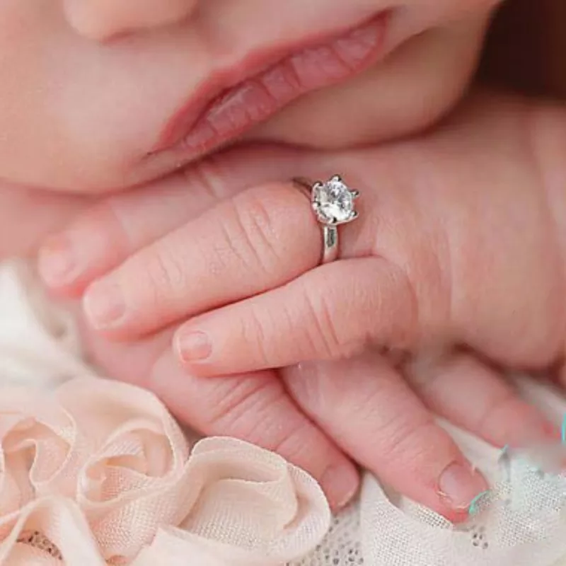 Newborn Photography Props Faux Diamond Ring Baby Shooting Photo Prop Jewelry Cosplay Cute Newborn Rings Photography Props