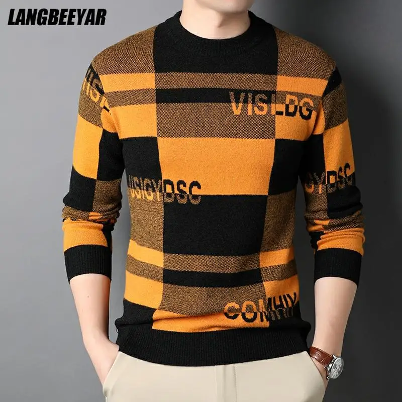 Top Grade New Fashion Designer Brand Luxury Street Wear Knit Pullover Letter Sweater Autum Winter Casual Jumper Mens Clothing