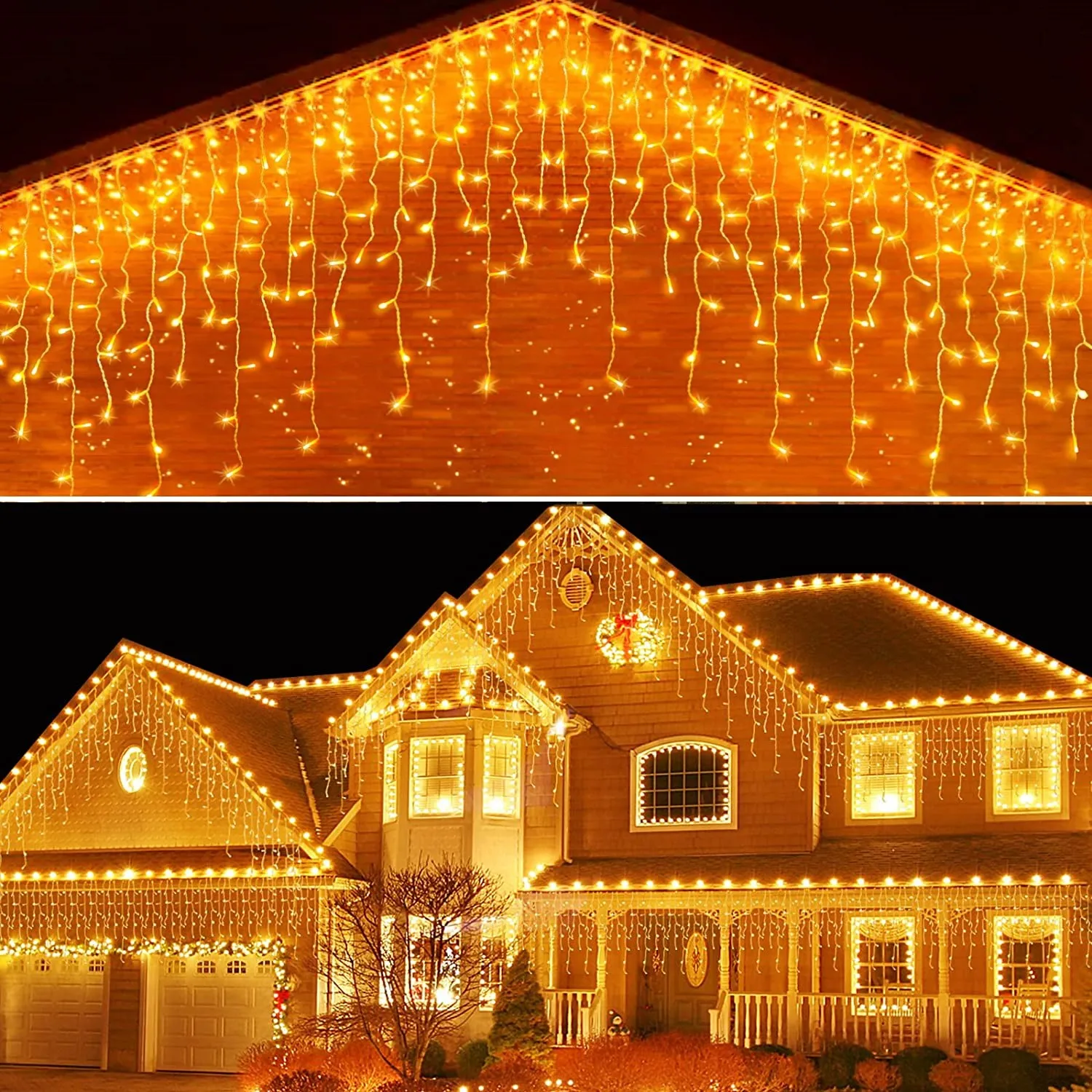 Main Christmas Decoration 2023 Led Icicle Lights Outdoor New Year 2024 Fairy Light Street Garland On The House Droop 0.5/0.6/0.7M image