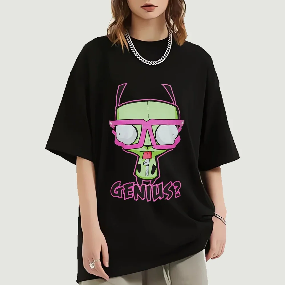 Invader Zim Girl Genius Anime T-Shirt Men Women Short Sleeve Oversized T Shirt Summer Fashion Cotton T-Shirts Funny Kawaii Tops