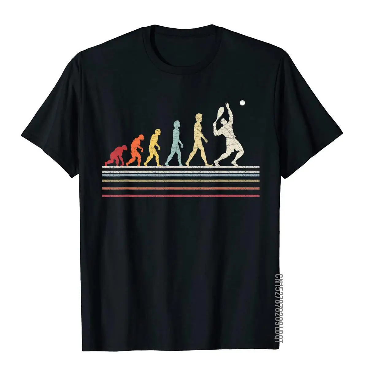 Funny Tennis Evolution Of Man Sport Retro Vintage Gift T-Shirt Youthful T Shirts For Men Cotton Tops & Tees Street Cheap