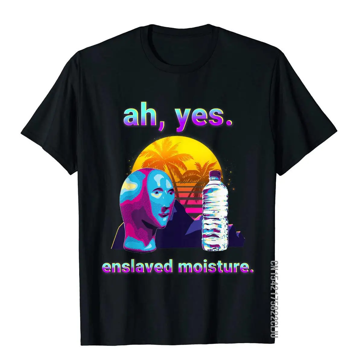 Ah Yes Enslaved Moisture Dank Meme Retro 80s Vaporwave T-Shirt Simple Style Men T Shirts Designer Cotton Tops Tees Comics