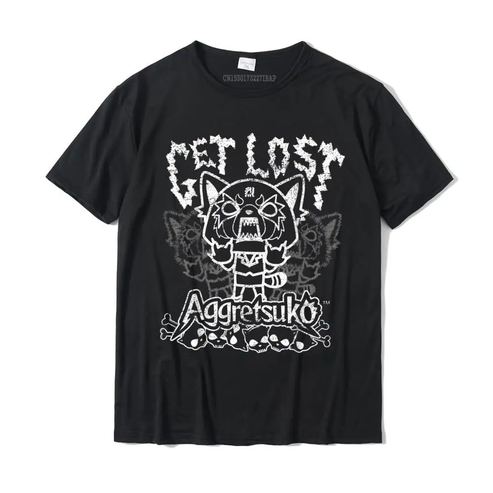 Aggretsuko Get Lost Rage Tee Shirt Top T-Shirts Tops T Shirt Prevalent Cotton Europe Normal Mens Plus Size