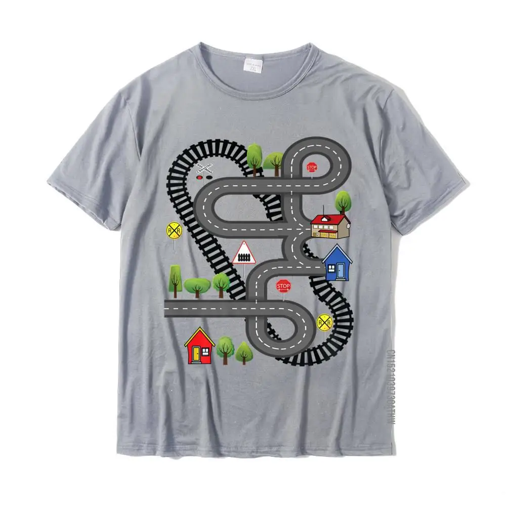 Car Train Road Track Toy Playmat Back Design Funny Dad Premium T-Shirt Gift T Shirt For Men Fashionable Cotton T Shirt Funny