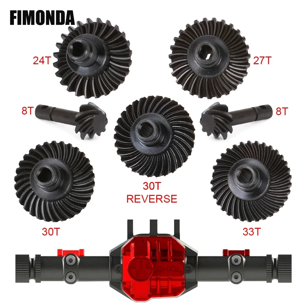 Heavy Duty Overdrive Bevel Gear 24/8T 27/8T 30/8T 33/8T for 1/10 RC Crawler Axial SCX10 II AR44/45 Capra Portal Axle Spare Parts