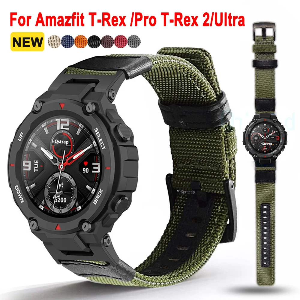 For Huami Amazfit T-rex Pro Strap Nylon Watch Band for Amazfit T-rex 2 Ultra Tyrannosaurus Smartwatch Accessories Bracelet 22mm