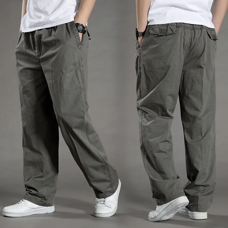 Men's Cargo Pants Cotton Black Work Pants Large Size New Summer Casual Climbing Joggers Man Sweatpants Spring Autumn Trousers