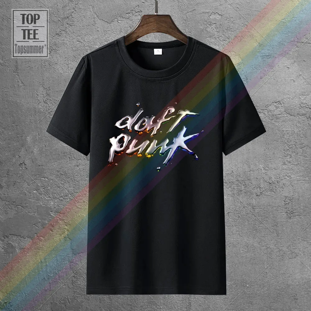 New Daft Punk Discovery Album Famous Dj Men'S Black T-Shirt Size S-3Xl Men Brand Printed 100% Cotton T Shirt Top Tee Plus Size