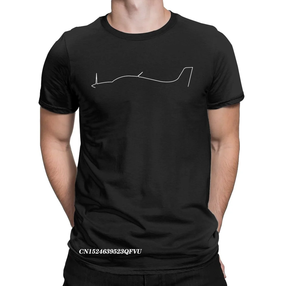 Crazy Airplane Cirrus Minimalist Outline T-Shirts For Men Premium Cotton Tshirt Aviation Aircraft Tee Shirt Adult Tops