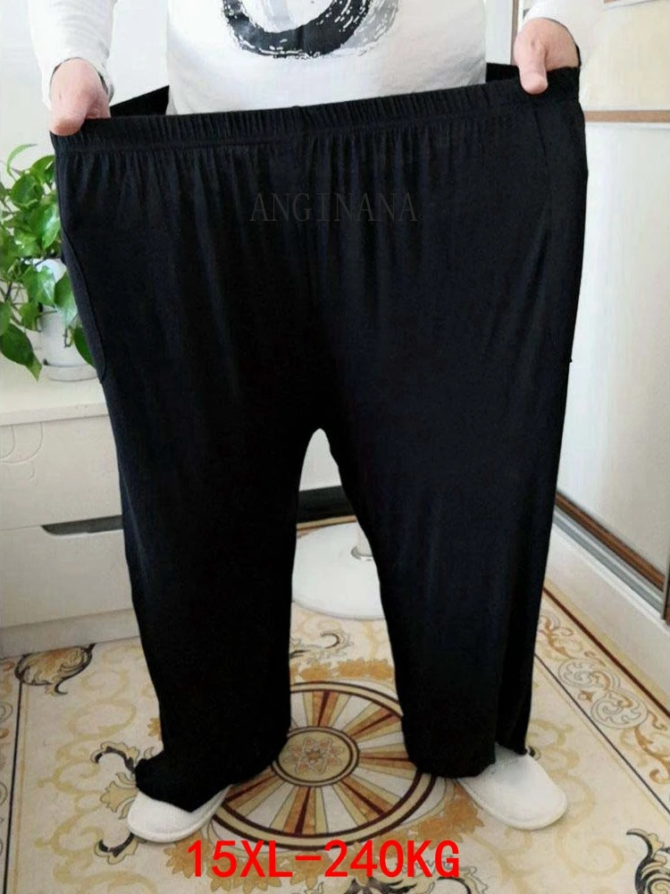 Large men's pants 15xl 240kg plus size 10xl 11xl 12xl summer high waist loose black blue stretch big sweatpants 56 58 60 62