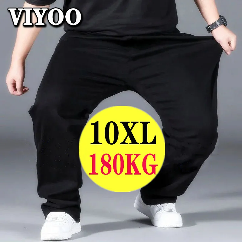 10XL Oversized Large Size Black Casual Pants Mens Sweatpants Elastic Waist Sports Joggers Pants Baggy Trousers Men Streetwear