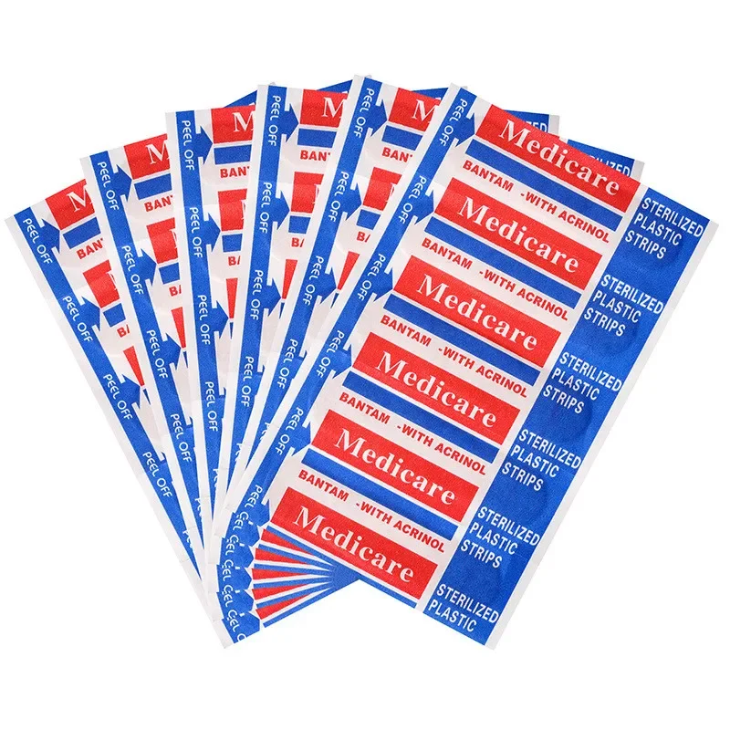 100pcs/lot Waterproof Wound Dressing Patches Heal Band Aid Tape Non-woven Fabrics First Aid Adhesive Bandages Sticking Plaster