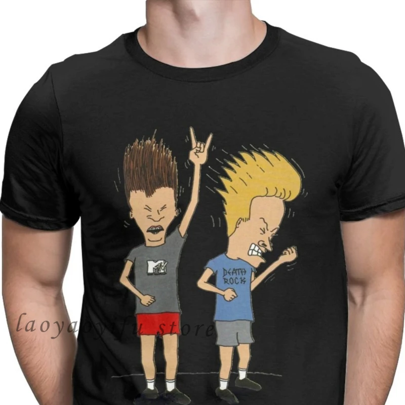 Men Beavis Butthead Rock Tshirt Male Extended T Shirt Comic Punk Tops Hombre Summer Oversized T-shirt Hipster Roupas Masculinas