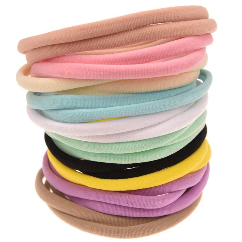 10pcs/lot Nylon Headband for Baby Girl DIY Hair Accessories Elastic Head Band Kids Children Fashion Headwear Baby Girl Bows