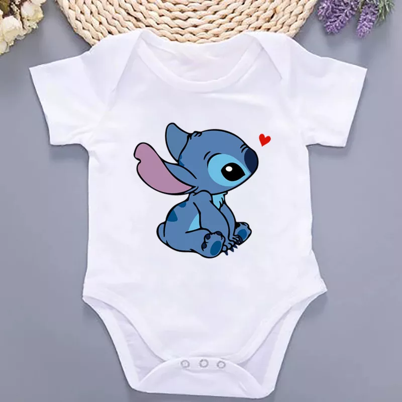 Newborn Baby Summer Rompers Infant Bodysuits Short Sleeve Jumpsuit Cartoon Lilo & Stitch ropa bebe Baby Boy Girl Clothes