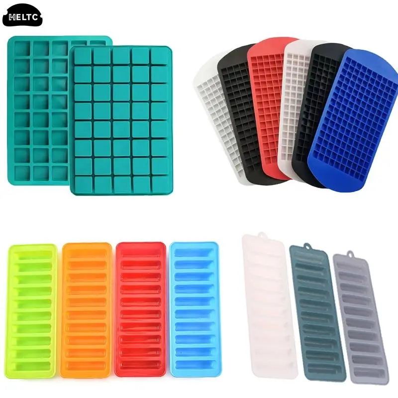 Ice Maker Mold Ice Cube Tray Silicone Fruit Ice Cube Maker DIY Creative Small Ice Cube Mold Square Shape Kitchen Accessories 1pc