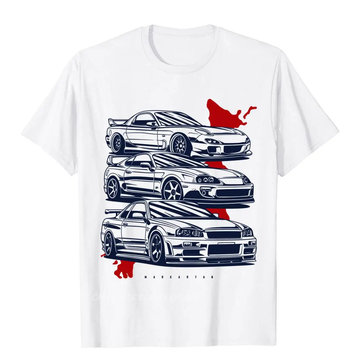 2024 Car Funny Top T-Shirts For Men New Print Fashion Tops Shirts Pure Cotton Short Sleeve Clothing Shirt