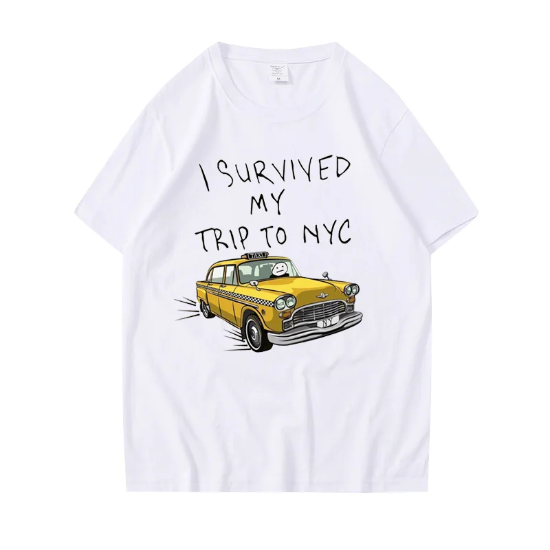 Funny Tshirt Men Women I Survived My Trip To NYC Print Tops Casual Streetwear Unisex Fashion T Shirt Tom Holland Same Style Tees