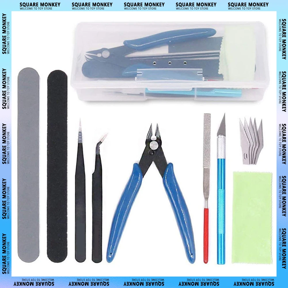 Main For Gundam Model Making Tools Set DIY Assembled Figurine Anime Accessories Tweezers Pliers Sandpaper Pen-Knife Basic Tools image