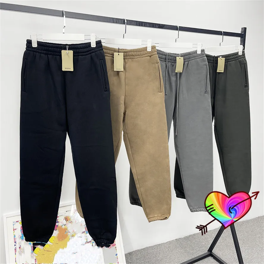 Long Drawstring Season 6 Pants 2022 Men Women Blank Kanye West Pants Terry Cotton Hip Hop Solid Ye Sweatpants