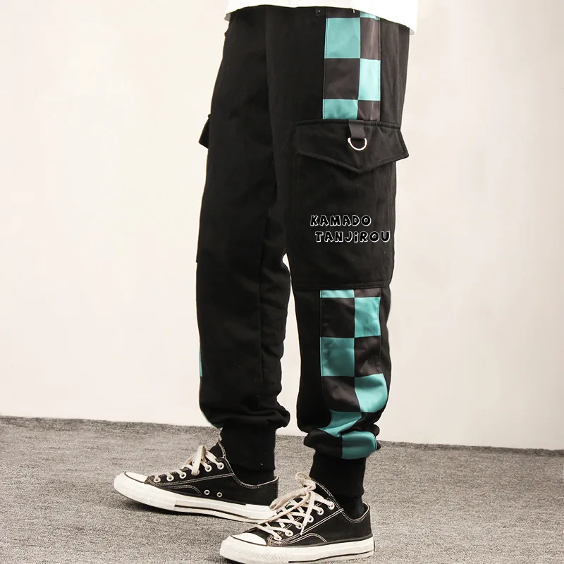 Anime COSPLAY Overalls Kamado Tanjirou Agatsuma Zenitsu Tomioka Giyuu Sweatpants Casual Cargo Pants Fashion Unisex