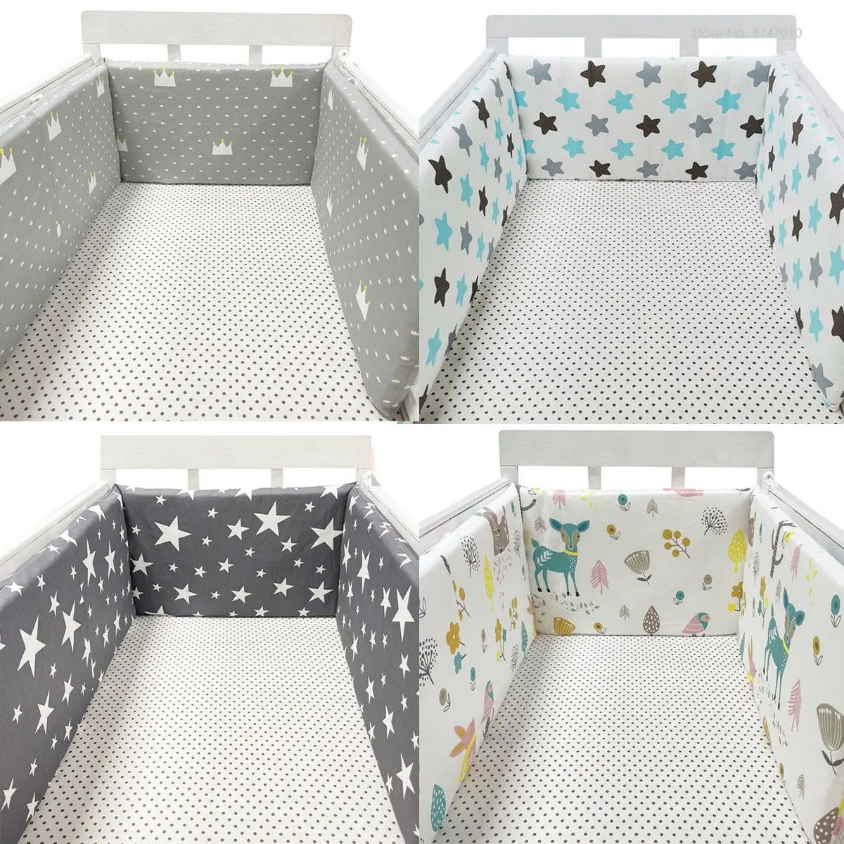 130*30 cm Baby Crib Bumpers in the Crib Set for Newborns Cotton Printed Cot Protector For Baby Set Crib Bumpers Infant Bumper