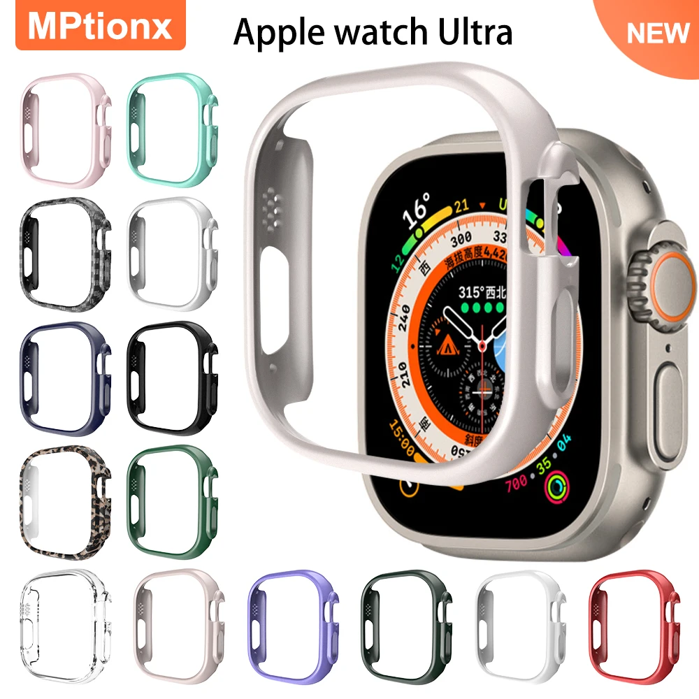 Watch Cover For Apple Watch Ultra 49mm Hard PC Protective Case Hollow Frame Bumper for iwatch Series Ultra 2 Accessories