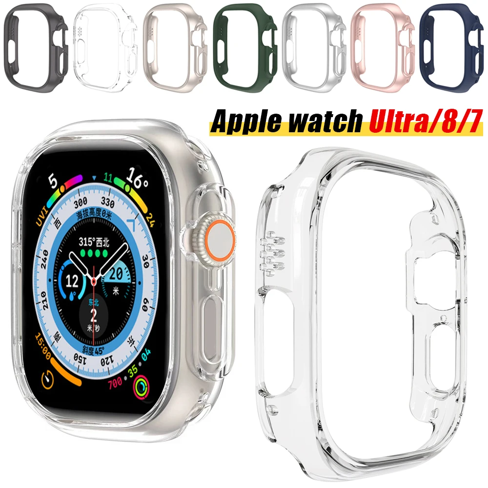 Matte Cover for Apple Watch Series 7/8 41mm45mm Protective Bumper Hard PC Frame Protector Case for iwatch Series8 Pro/Ultra 49mm