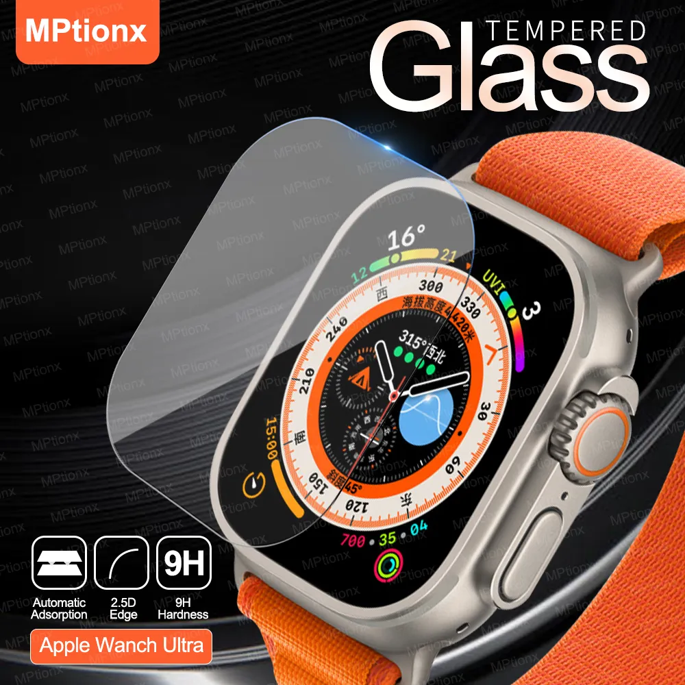 Tempered Glass for Apple Watch Ultra 49mm Screen Protector Anti-Scratch for Apple Watch Ultra 2 Smartwatch