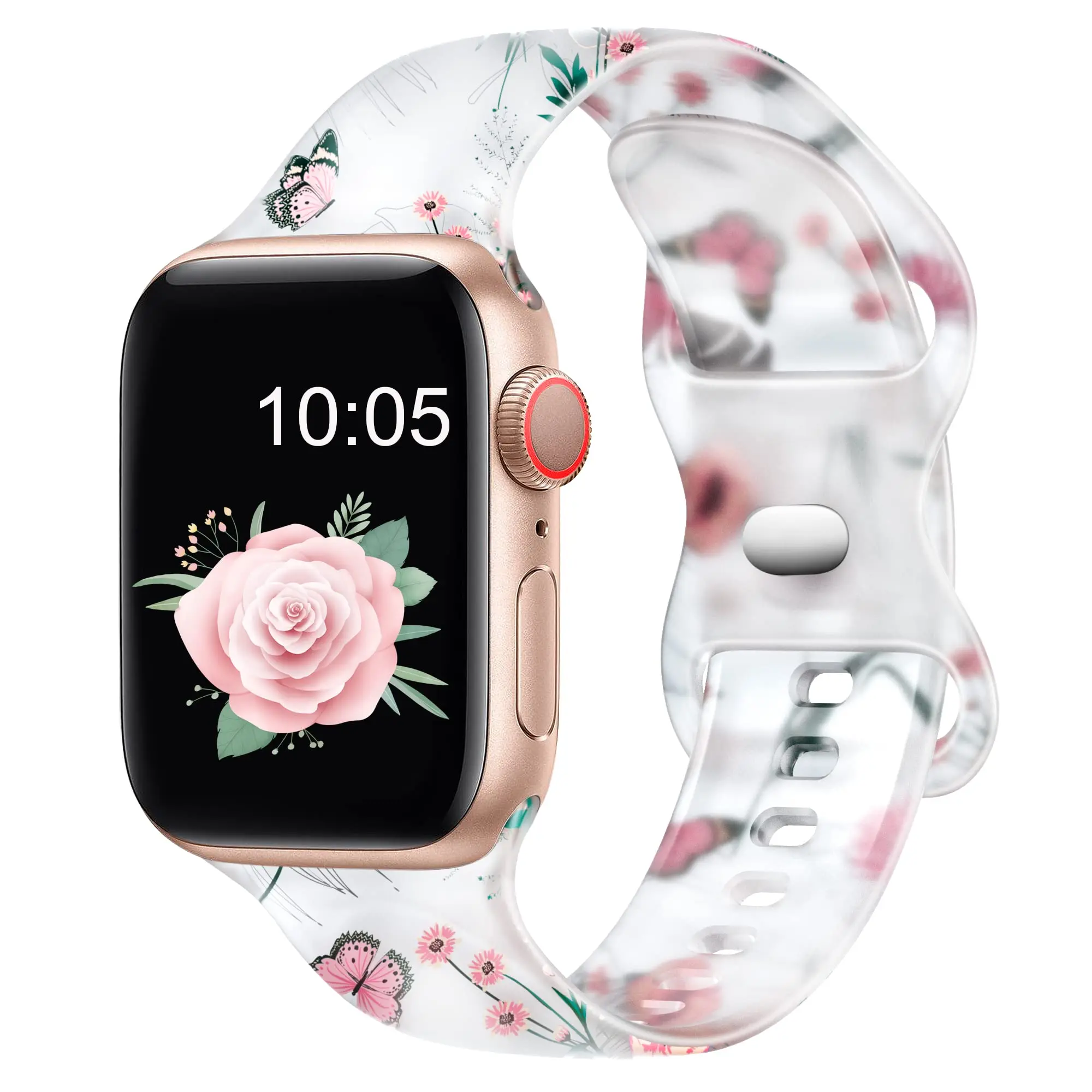 printing flower silicone strap for apple watch band 45mm 41mm 44mm 40mm 42 38 mm watchband iwatch series 8 7 6 5 4 3 2 bracelet