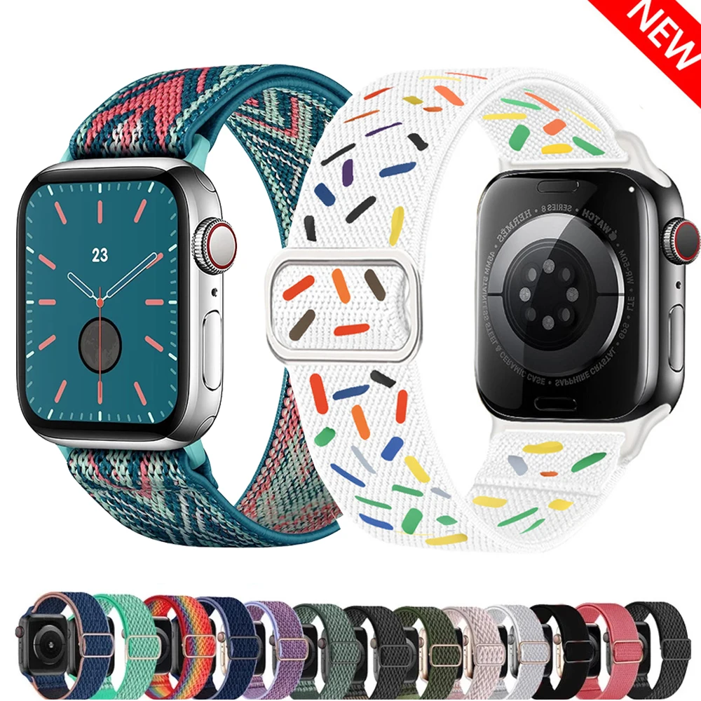 Strap for Apple watch band 44mm 40mm 45mm 41mm 38 42mm Scrunchie Elastic Nylon bracelet iWatch series 3 6 se 7 8 9 ultra 2 49mm