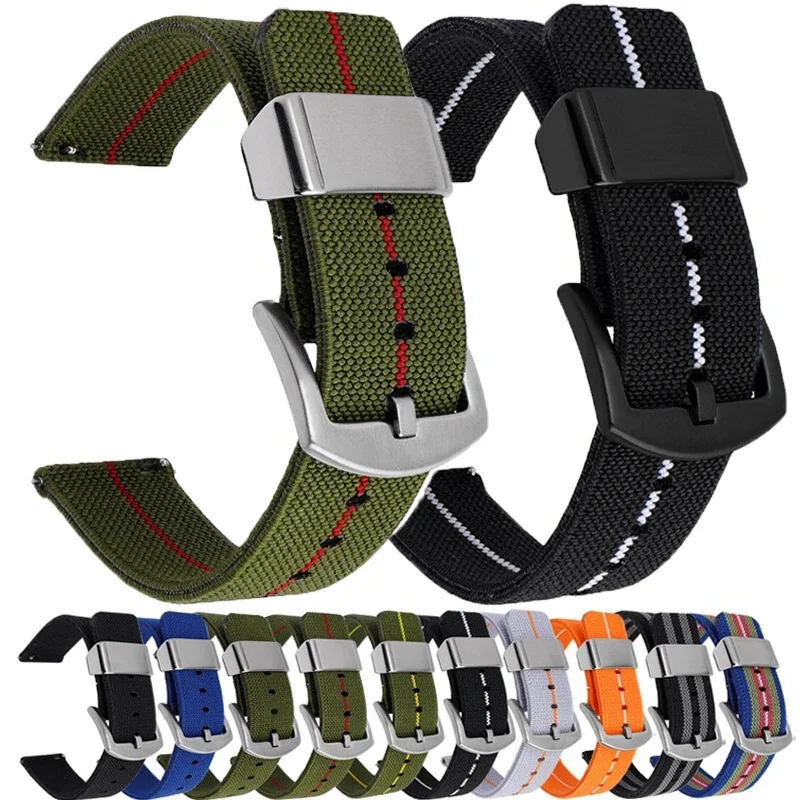 Nylon Watch Band 18mm 20mm 22mm 24mm Bracelet Replacement Accessories for Men Women Sport Quick Release Wrist Band Braided Belt