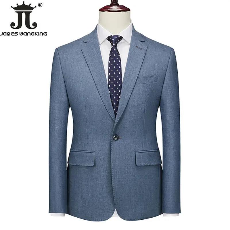 S-6XL Men's Formal Blazer Fine Fashion Solid Color Groom Wedding Dress Suit Coat Male Business Suit Jacket Tuxedo