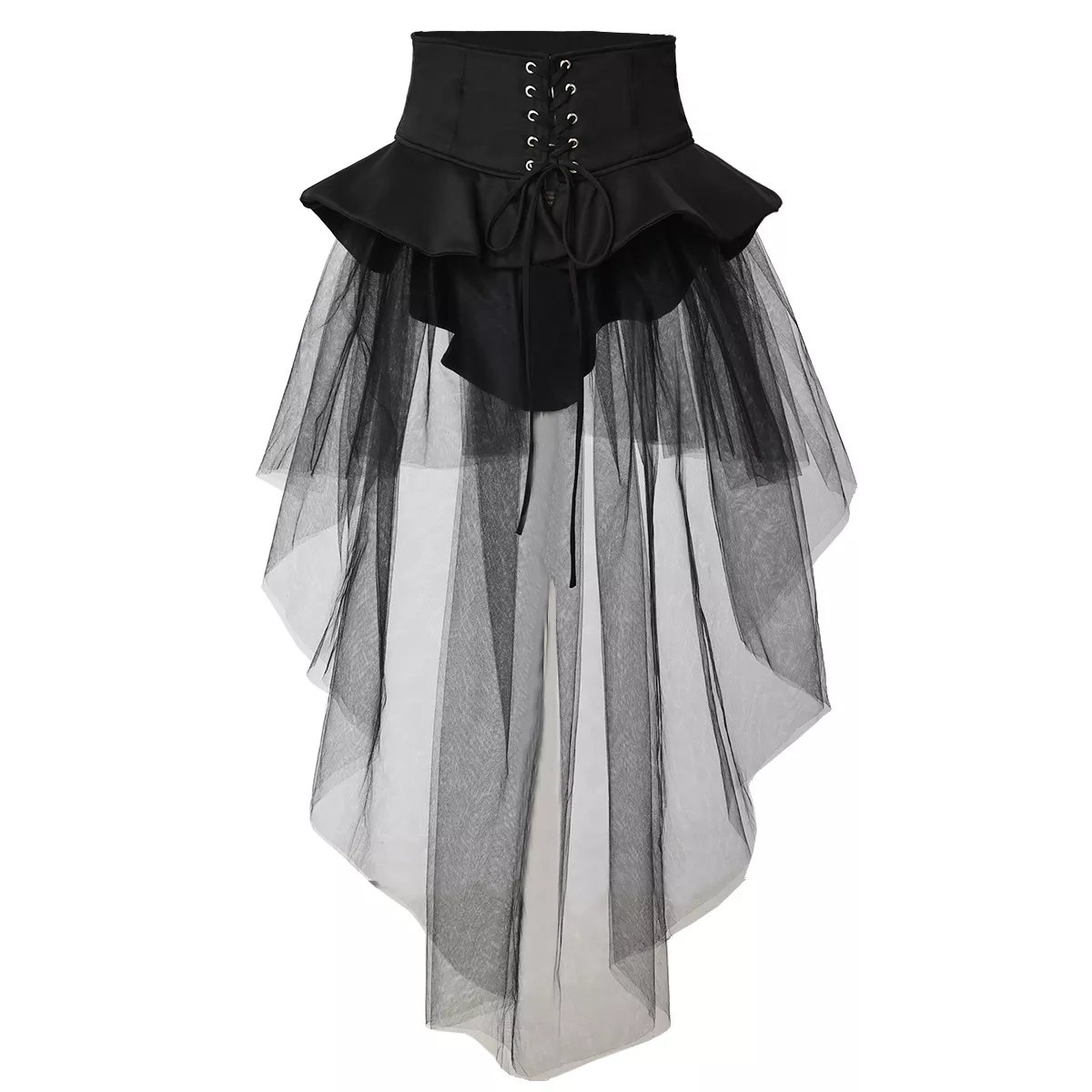 Main Gothic Skirt Steampunk Mermaid Overskirt Women Halloween Party Carnival Punk Cocktail Goth Tulle Skirts image