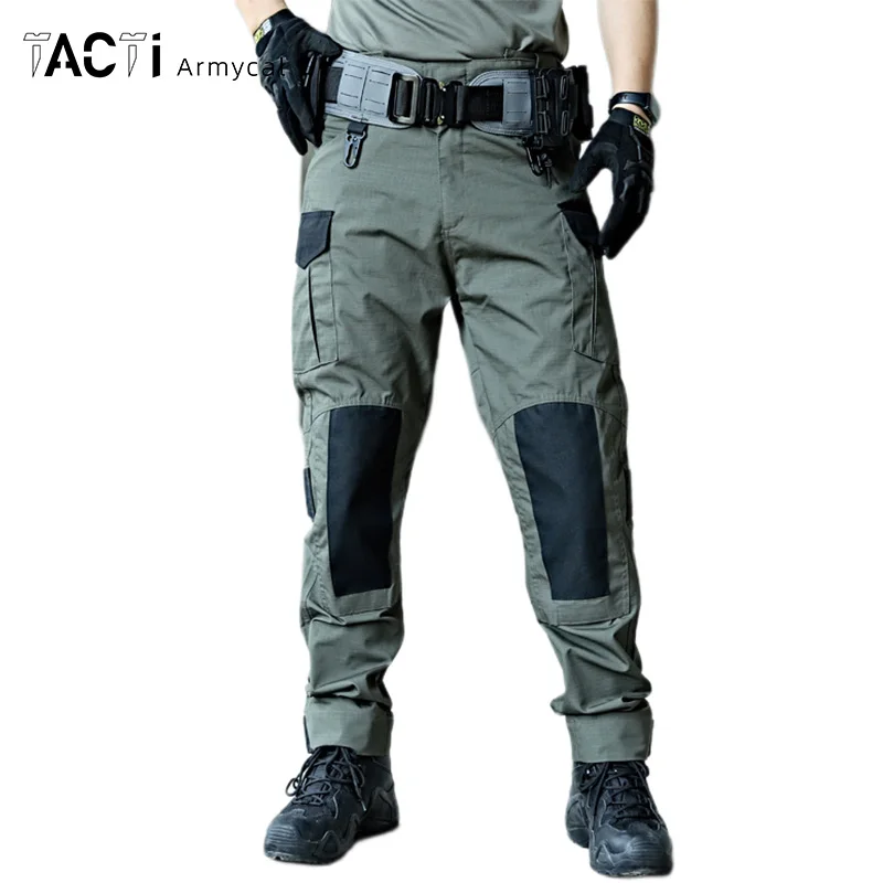 Cargo Pants Men Army Training Military Tactical Pants Multi Pockets Waterproof Pant Wear-Resistant Casual Trousers Work Man