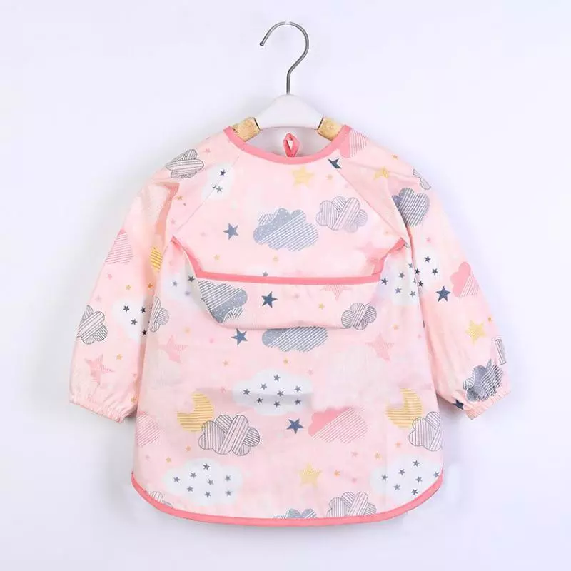 Baby Girls Apron Bibs Toddler Long Sleeve Scarf Waterproof Art Smock Feeding Bib Infant Boys Girls Kids Burp Cloth Bandana